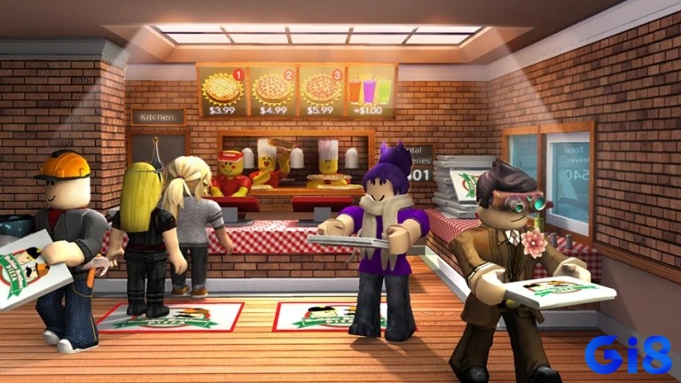 Work at a Pizza Place là game Roblox mô phỏng công việc nhóm hấp dẫn, mang lại trải nghiệm làm việc thực tế và vui nhộn.