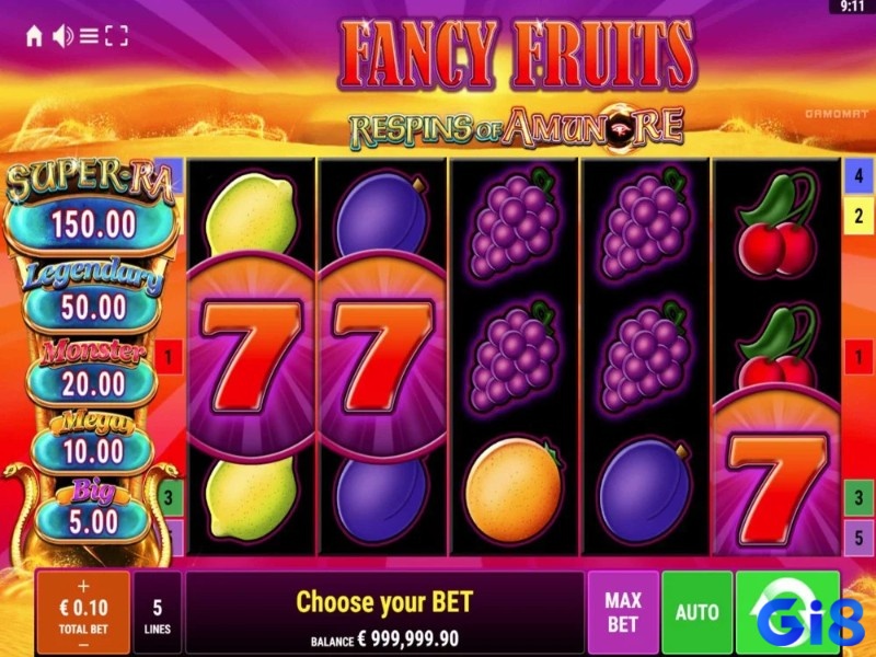 Game slot Fancy Fruit Roar mang đến trải nghiệm giải trí đỉnh cao với chủ đề trái cây hoang dã đầy sáng tạo.